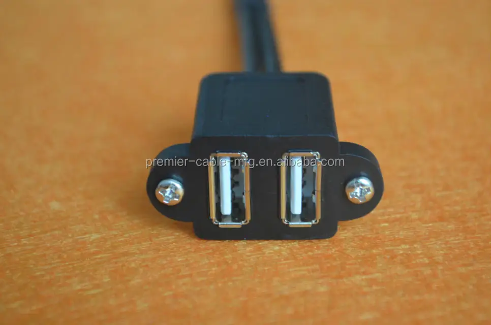 USB 2.0 A Male plug to 2 dual USB A Female jack Y splitter Hub adapter Cable