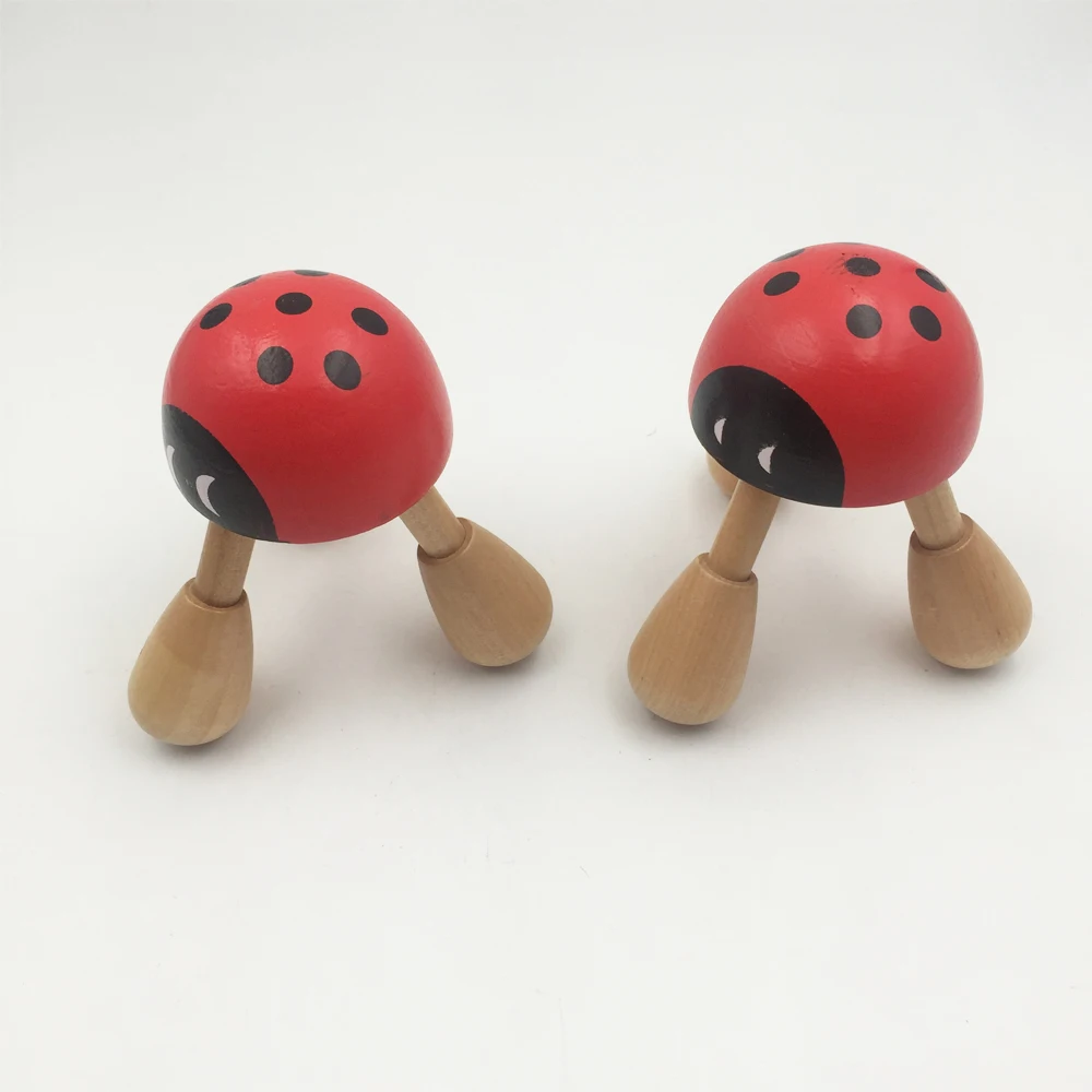 Handmade ladybug shape 3 Leg Mini Wooden body Massager