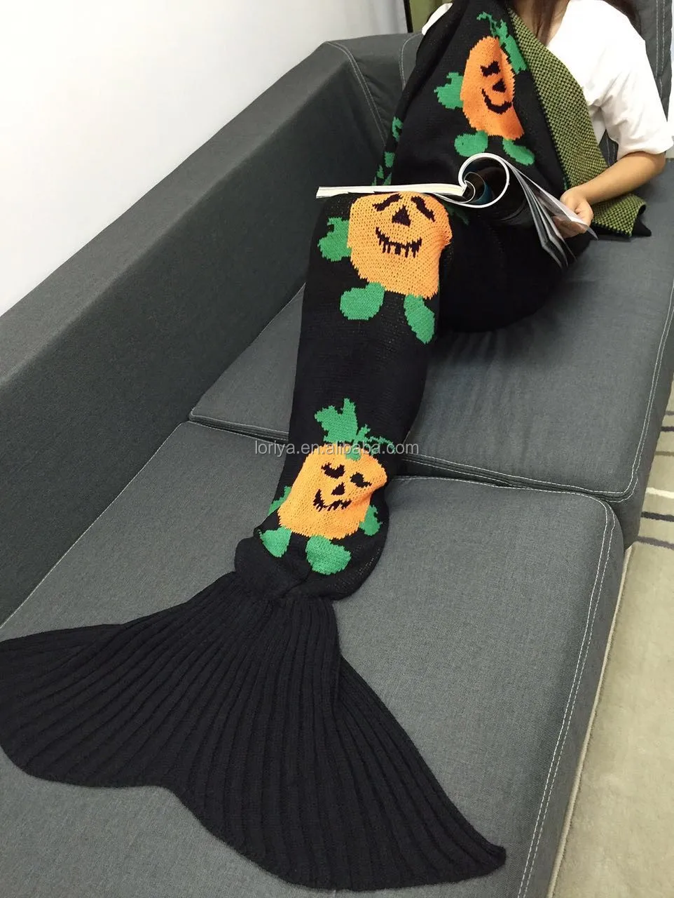 Hot Sale Mermaid Blanket Halloween Blanket Skeleton Pumpkin Scary Mermaid Tail Blanket Buy Slimming Hot Blanket Knitted Blanket Mexican Blankets For Sale Product On Alibaba Com