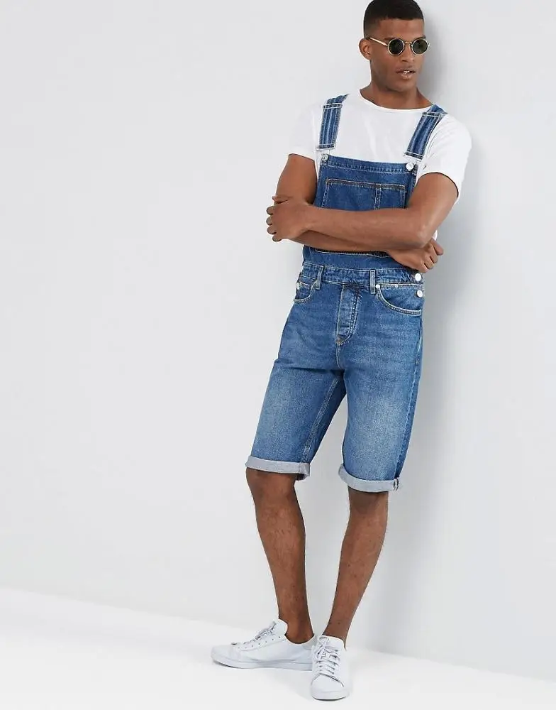 Homme Blanc Salopette Homme Longueur Genou En Pas Buy Short Pour Mid Pantalon Jean Denim salopette 1lKcTFJ