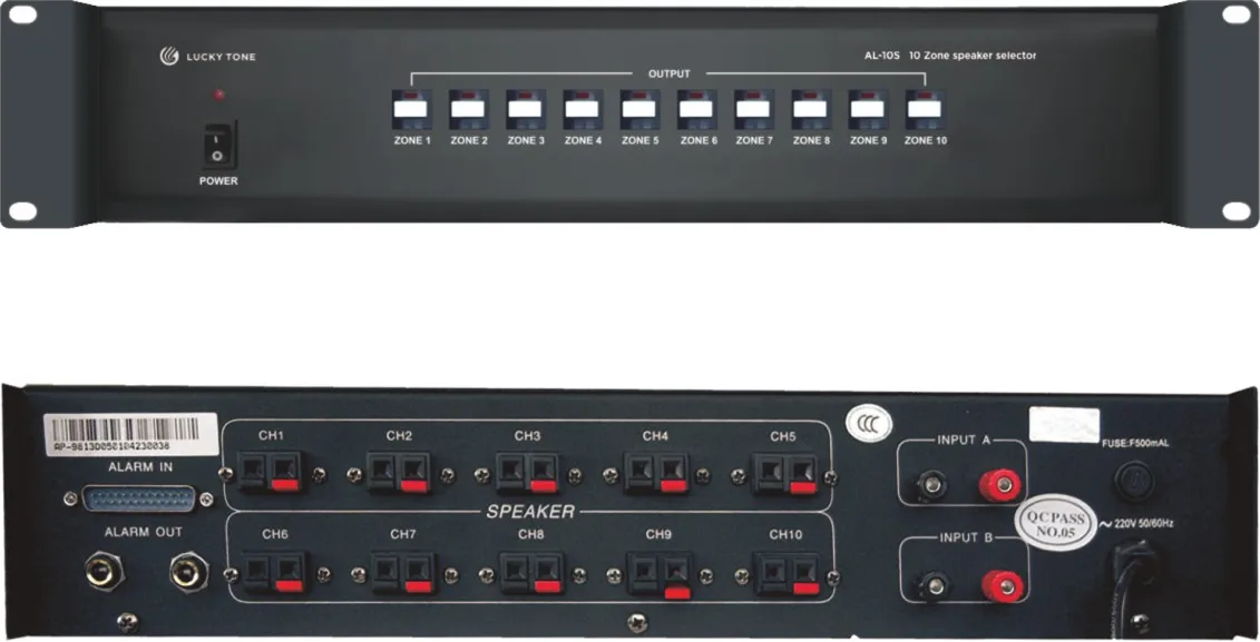 Al10s 10 Zone Public Address System Speaker Selector With Flexible A/b