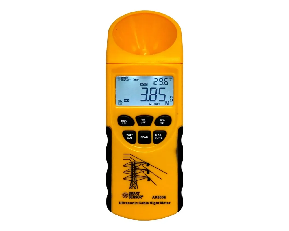 LCD Display 6 Cables Measurement Cable Height Meter Professional Standard Ultrasonic Cable Height Meter Handle Smart Sensor With Different Models Measuring Rangesar600e