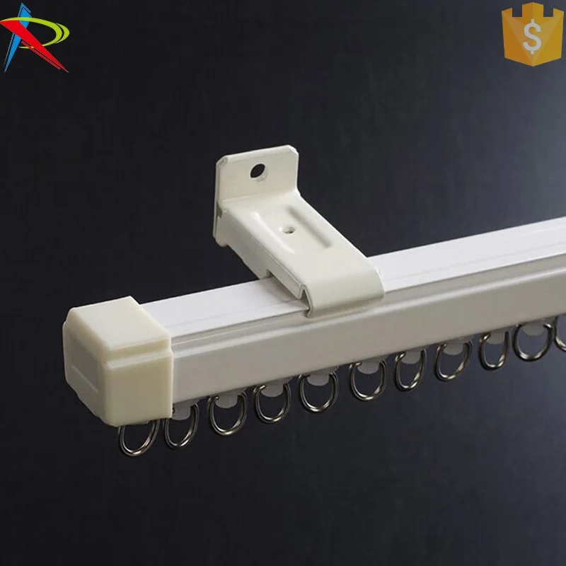 White Durable Metal Curtain Track Rail Straight Bay