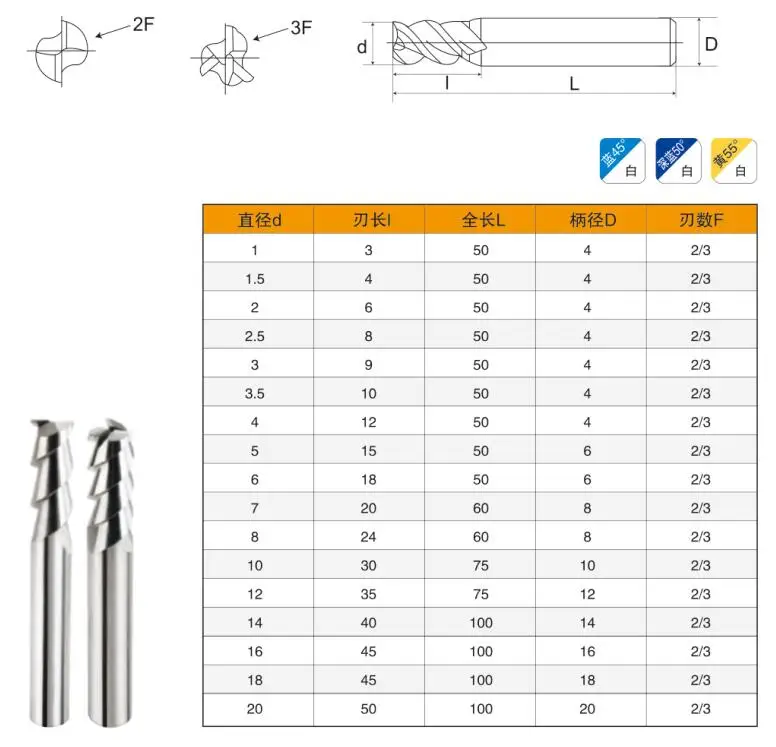 carbide long neck end mill