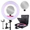 ring led lamps 18inch bicolor 3200-5600K flash studio light 100W flexible tripod camera video light led for make up