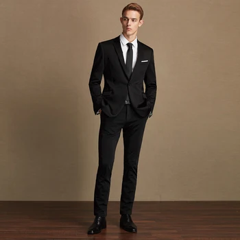 Western Style All Black Mens Business 1 On Suit Office Uniform Western Style All Black Mens Business 1 On Suit Office Uniform