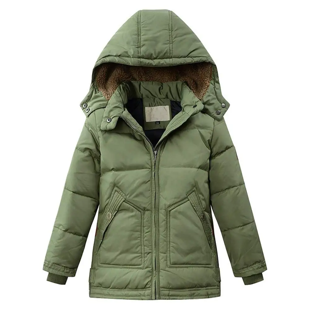 M/&A Girls and Boys Winter Fur Hooded Down Coat Puffer Jacket Padded Overcoat