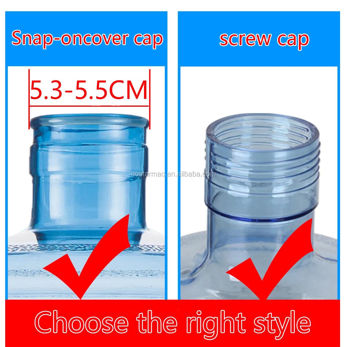 5 gallon barrelled water faucet Plastic water bottle valve snap-oncover cap and screw cap