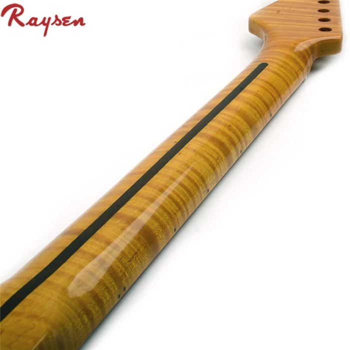 Electric Guitar Neck Flame Maple 21 Frets Electric Guitar Diy Making