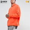 OEM Blank French Fleece Light Orange Oversized Half Zip Mens Hoodies