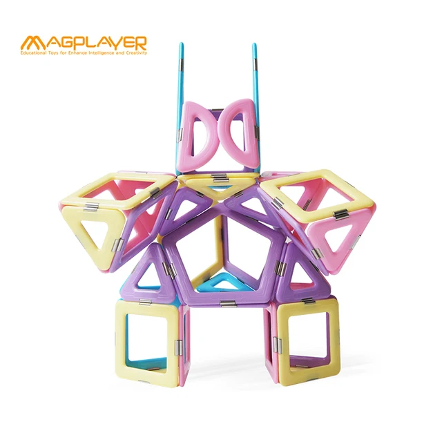 新しい3dかわいいロボット磁石ビルディングタイル教育磁気ビルディングブロックおもちゃのための女の子/男の子