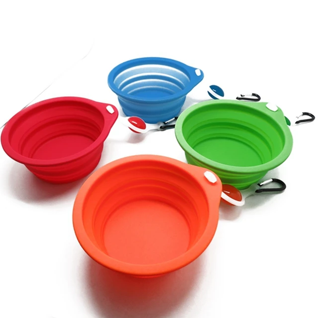 clip on light travel dog ball to eat drink foldable pet bowl