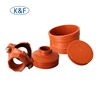 grooved couplings pipe fittings fire fighting pipe flange grooved iron double flange 90 degree elbows