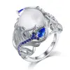 R598 Huilin custom New arrival moon stone rings cat's eye stone rings flower shaped Sapphire Rings Wholesale