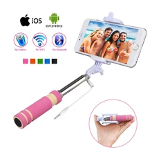 Universal Mini Wired Selfie Stick Selfi Photo Extendable No Bluetooth Selfy Monopod For iPhone Samsung Xiaomi Smartphone SS-128