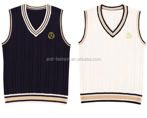wholesale high student school v-neck cable knitted sweater vest uniforms wholesale high student school v-neck cable knitted sweater vest uniforms