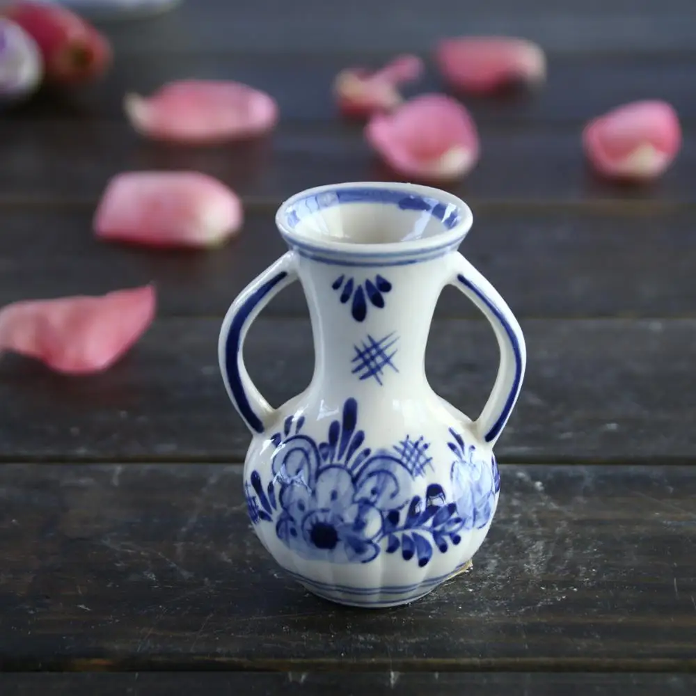 hot selling elegant pink ceramic porcelain vase/pink home decorative stoneware vase/pink and blue glazed ceramic flower vase
