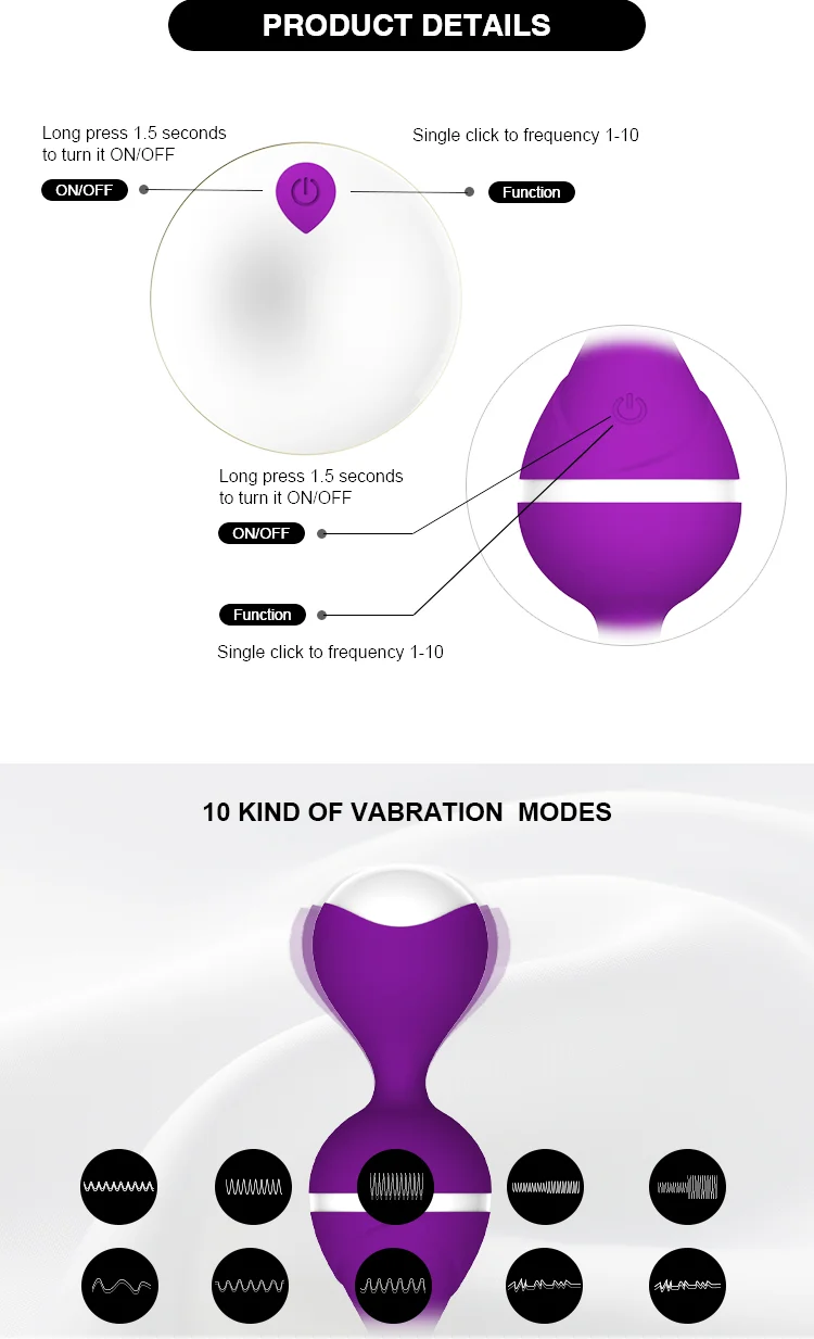 Uovo di vibrazione del silicone con intensità telecomandata di forza degli orgasmi