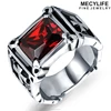 MECYLIFE Big Stone Inlaying Stainless Steel Interchangeable Ring