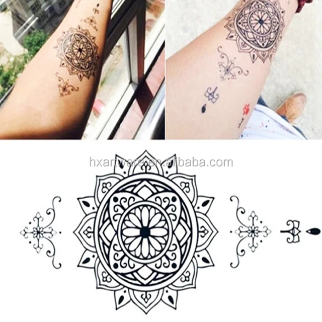 Custom printed body makeup black tattoo stickers temporary hollow lace