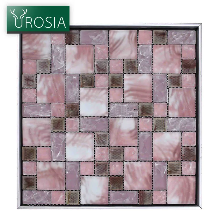 square mosaic for vintage decoration bathroom mixed materials colorful ce square Crystal mosaic wall c for washroom background