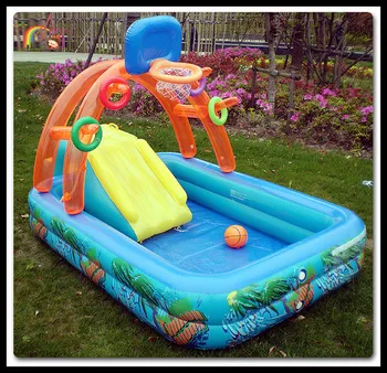 blow up kiddie pool with slide