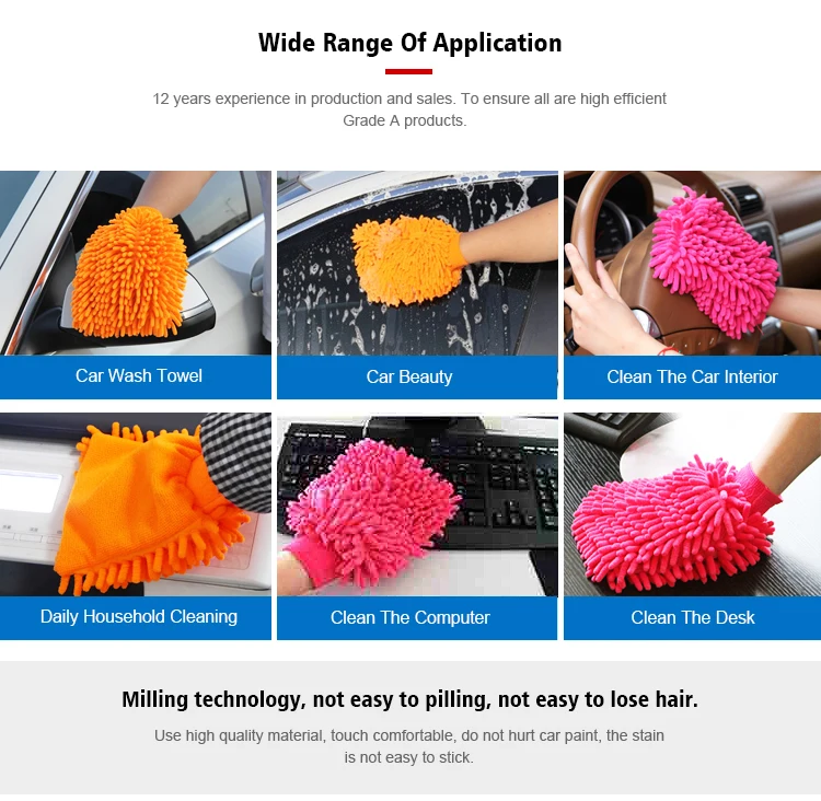 Wholesale Hot Sale Double Side Chenille Housekeeping Glove Microfiber ...