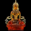 Chinese handcraft glass Buddha statue made of old traditional methods Vajrasattva liuli buddha
