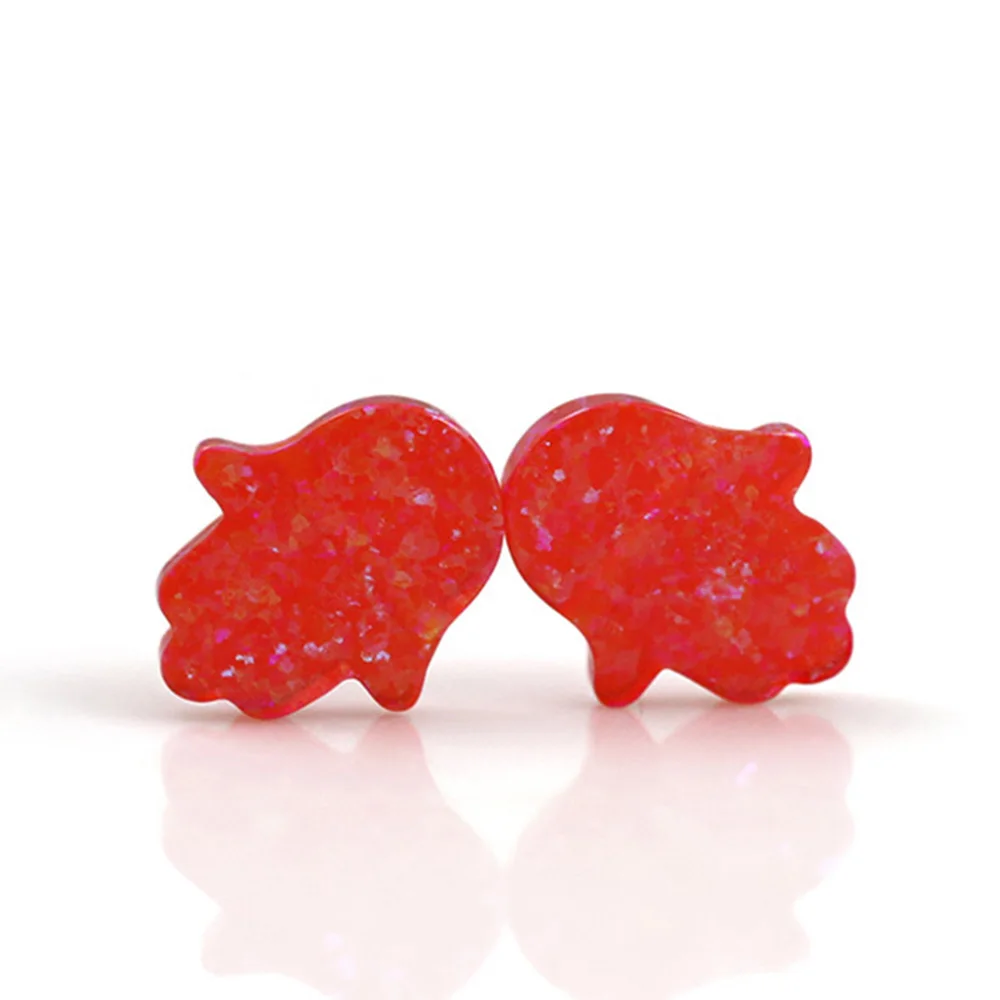 实验室创建合成松散11 x 13毫米红色蛋白石仓鼠宝石