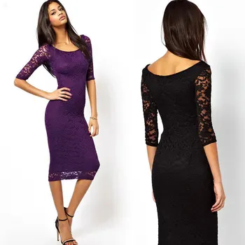 modelo de vestido de renda para senhora
