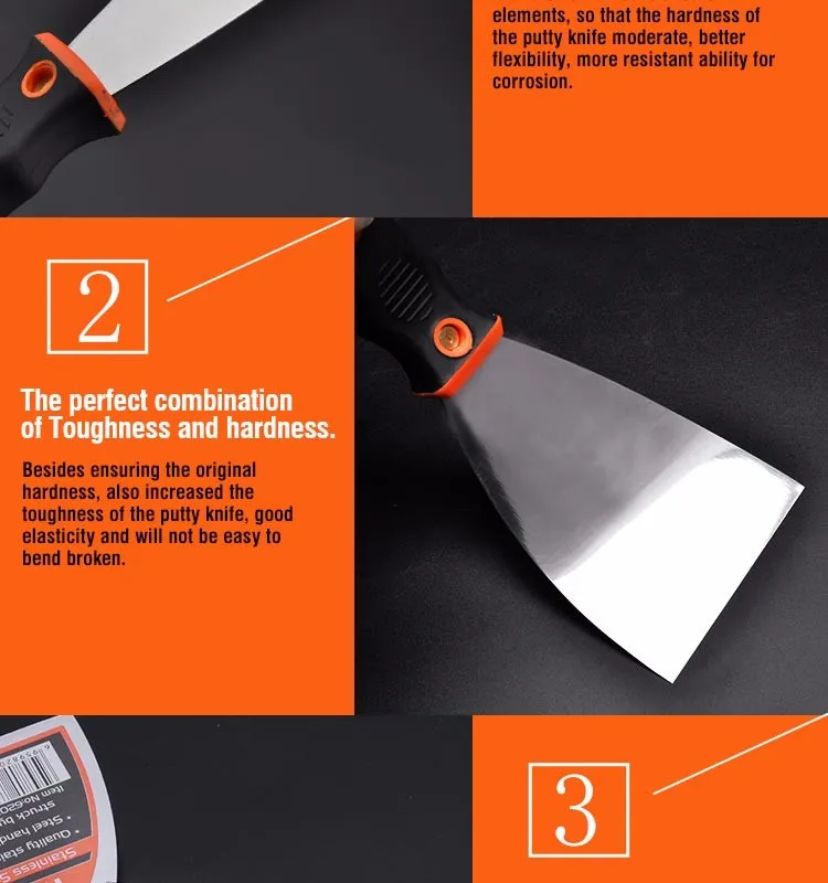 Factory Price Custom Stainless Steel Blade Paint Scraper With Tpr