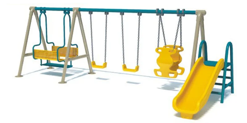 kids outdoor plastic slide swing set