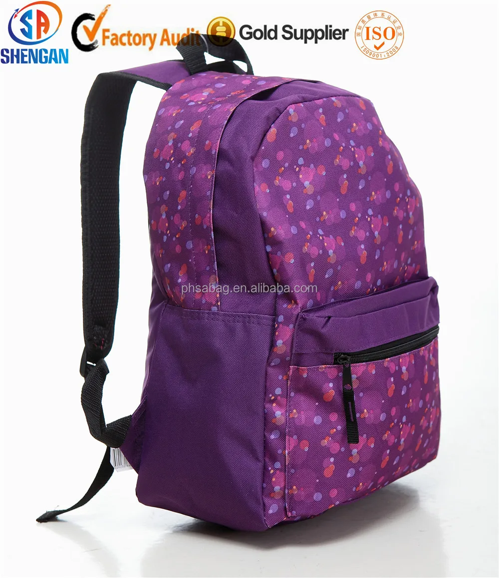 Busana Warna Ungu Rainbow Printing Gadis Ransel Tas Sekolah Murah