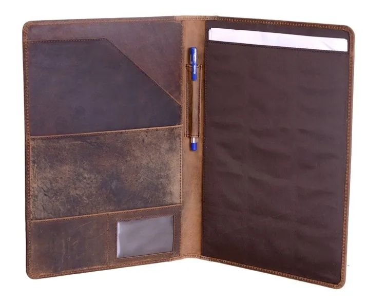 High-end Crazy Horse Leather A4 Folder Padfolio And Personal Organizer ...