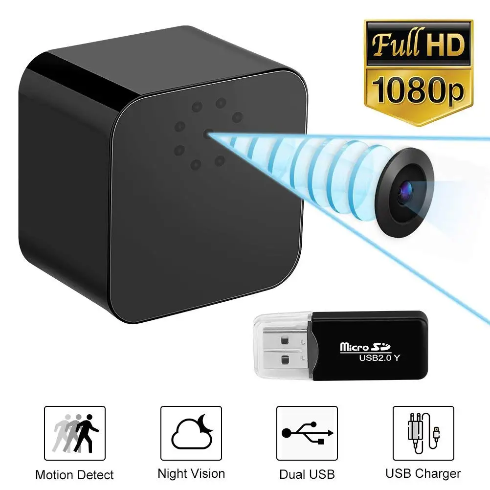 2018 New Model Invisible Hidden Camera Usb Adapter Plug Spy Camera Wall