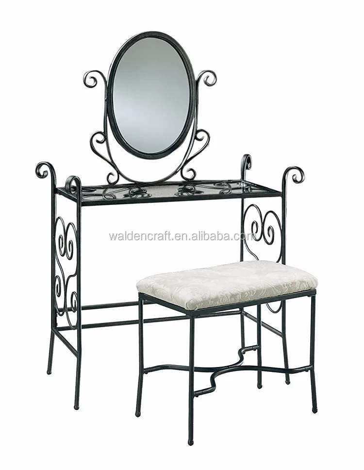 Elegant Vanity Mirror And Bench Set Bedroom Furniture Vanities