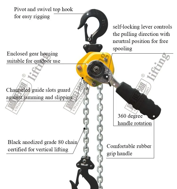 2017 New Manual Chain Lever Block Buy 5 Ton Chain Pulley Block,10 Ton