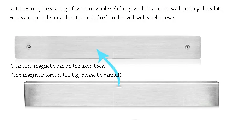 Stainless Steel Magnetic Knife Bar install (2)