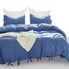 New modern high quality plain style blue color room bedding set