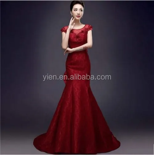 Kerajaan Couture Elegan Putri Duyung Gaun Malam Merah Harga Rendah Kualitas Baik Antik Putri Duyung