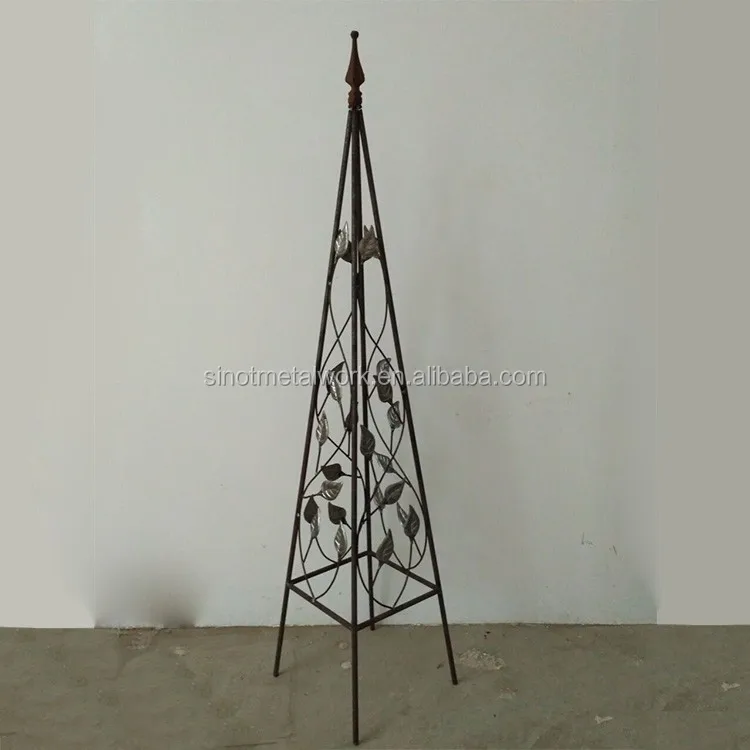 Decorative Wrought Iron Tall Garden Obelisk Metal Obelisk For Garden