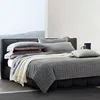2018 New Arrivals Gray Grid 100% Pure Linen Bedding Set With Private Label
