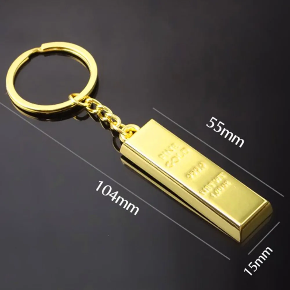 Personalized Initial Blank Gold Plated Bar Bullion Key Chain Custom ...