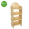 Custom Logo Printed Wooden Floor Display Rack For Bread