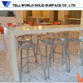 Acrylic Solid Surface 8 Person Round Dining Table Restaurant Stone