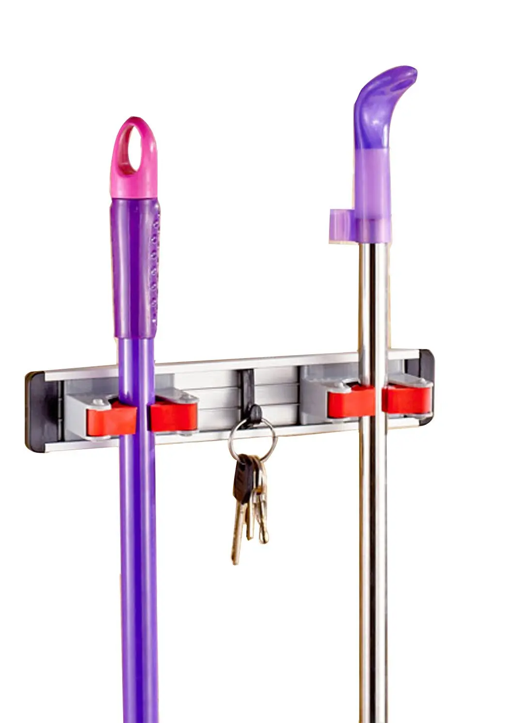 Cinlv Aluminium Wall Mounted Mop and Broom Holder Organizer Garage