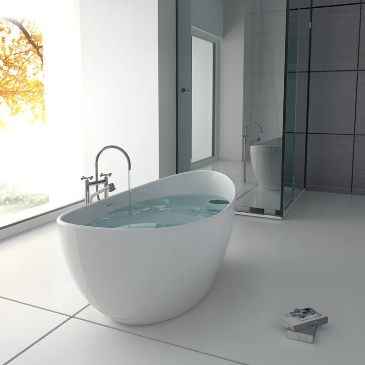 Sm8633a Cheap Custom Resin Stone Bath Tub For Australia Copper Soaking Solid Surface Hotel Free