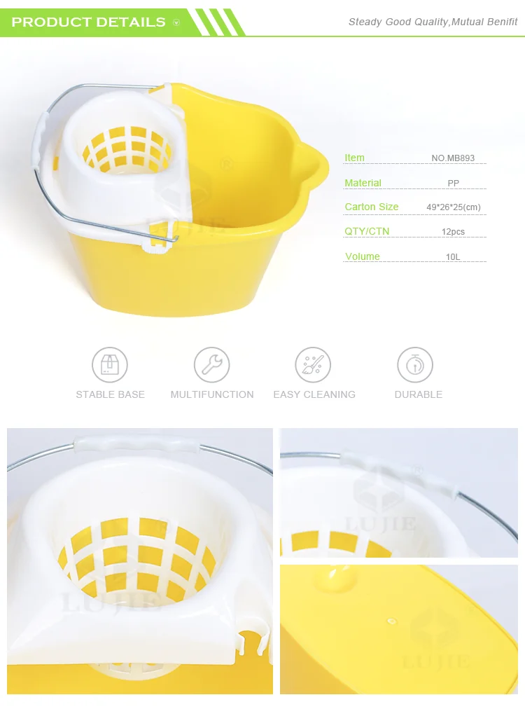 Mini Yellow Plastic Small Cleaning Mop Bucket With Handle - Buy Mini Yellow  Plastic Small Cleaning Mop Bucket With Handle Product on