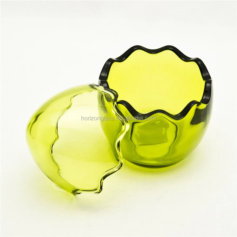 Easter Decor Egg Shaped Glass Container/storage Jar For Candy Or Food