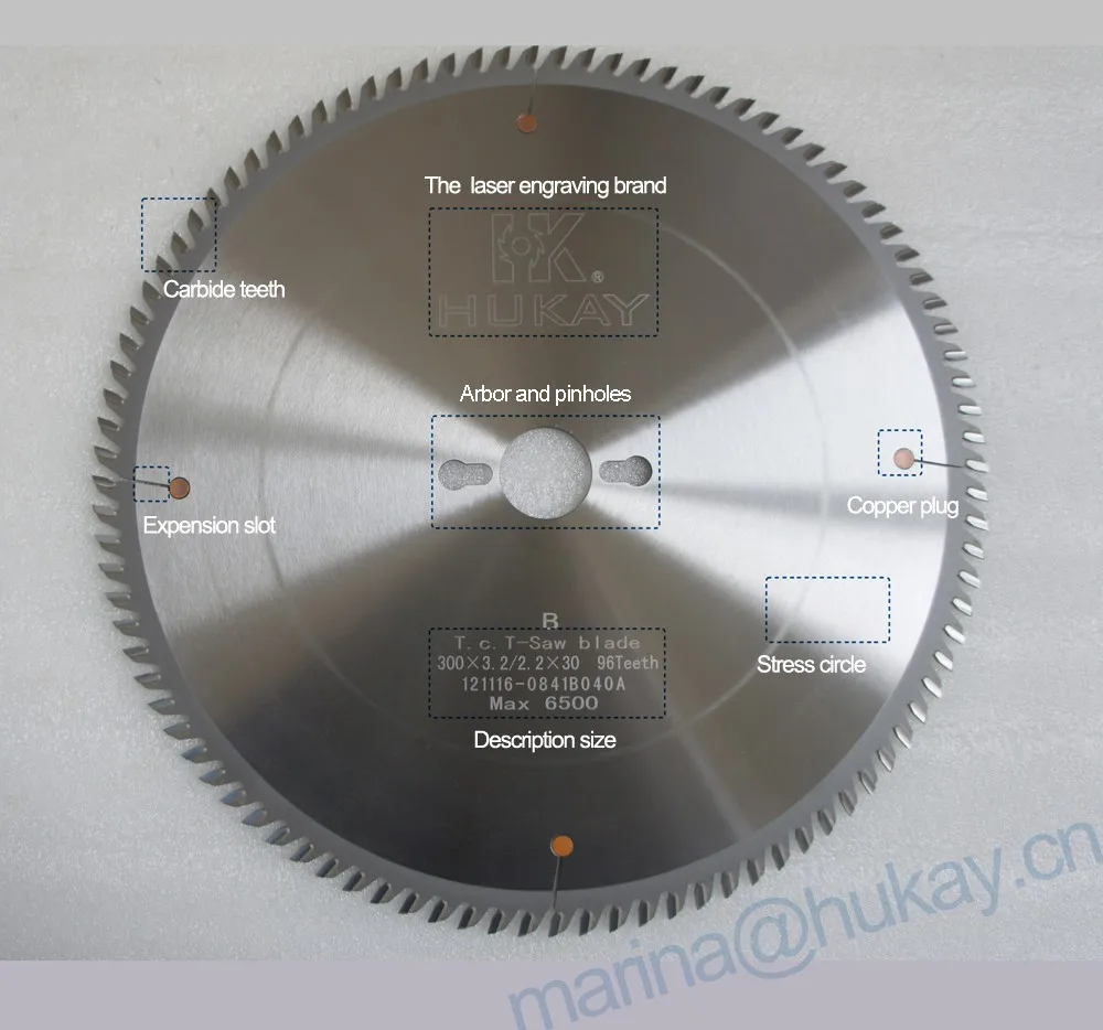 Wood Cutting Tct Circular Saw Blade 300 * 3.2 *30 Z 96 For Mdf